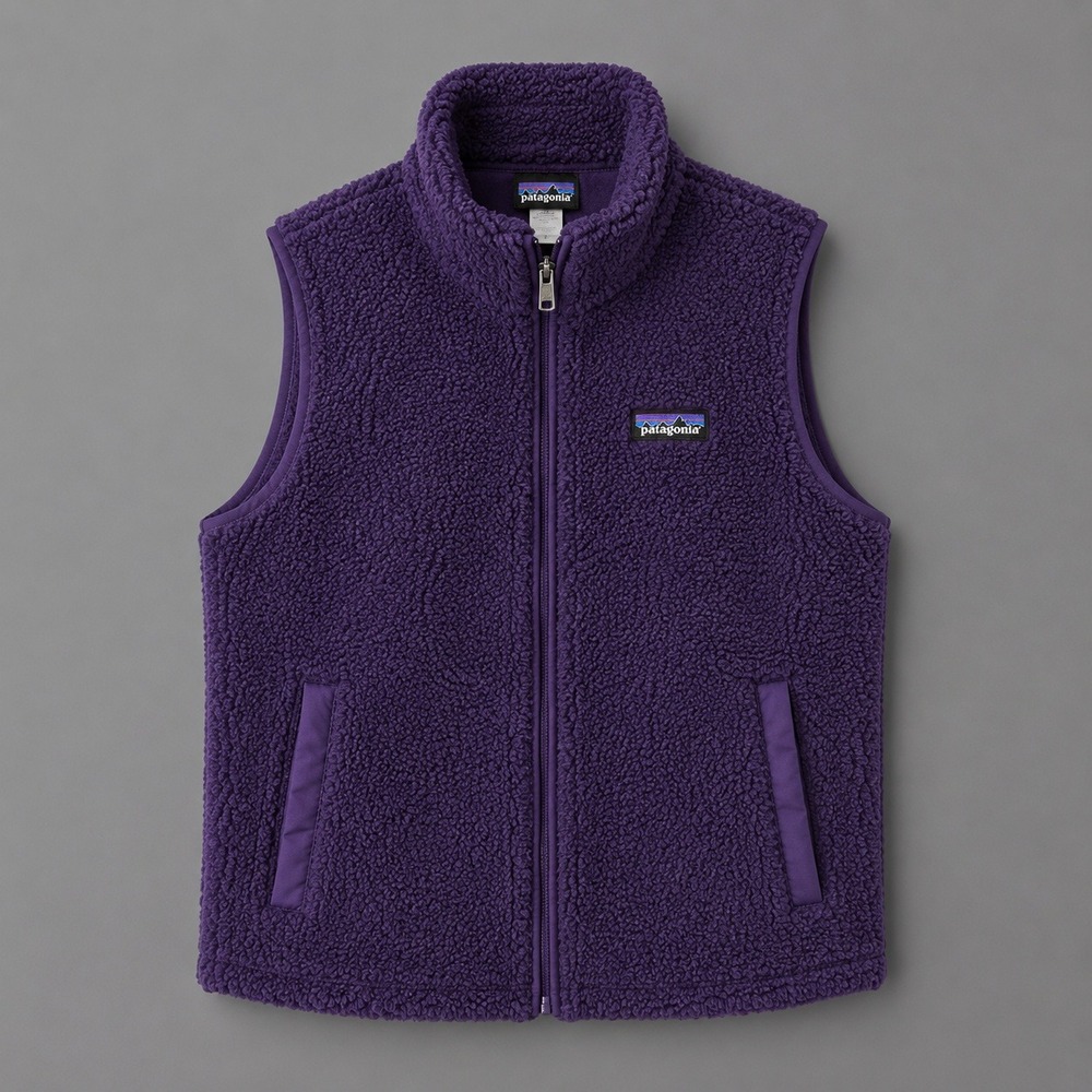 Patagonia Los Gatos Fleece Vest Purple High Pile Sherpa Full Zip Womens Medium